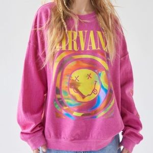 Small/Medium Urban Outfitters Nirvana Pink Graphic Sweatshirt (New with Tags!)